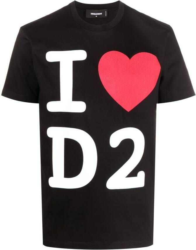 Dsquared2 T-shirt met grafische print Zwart