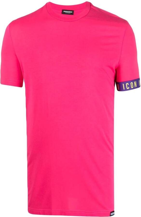 Dsquared2 T-shirt met logo afwerking Roze