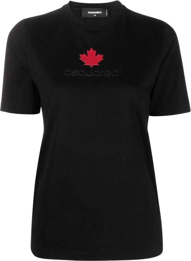 Dsquared2 T-shirt met logo-reliëf Zwart
