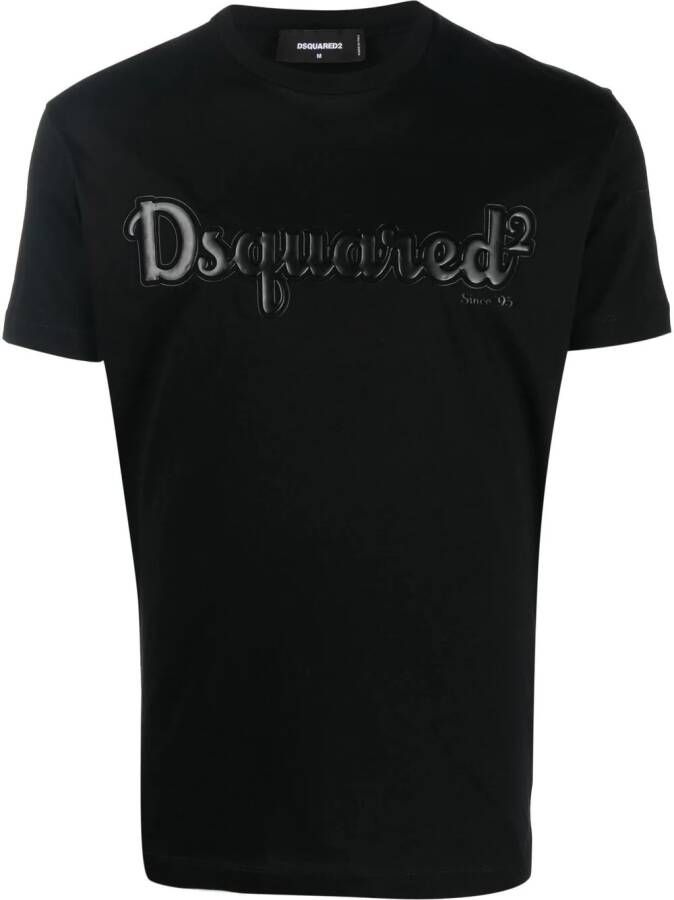 Dsquared2 T-shirt met logo-reliëf Zwart