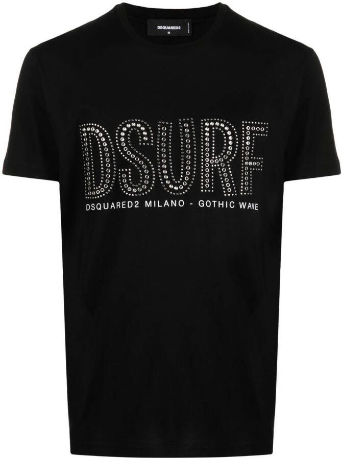 Dsquared2 T-shirt met logo van studs Zwart