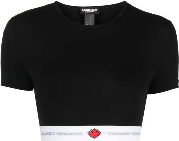 Dsquared2 T-shirt met logoband Zwart