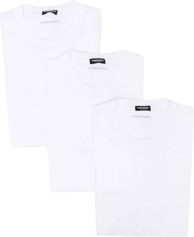 DSQUARED2 Drie T-shirts met ronde hals Wit