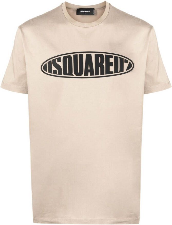 Dsquared2 T-shirt met logoprint Beige