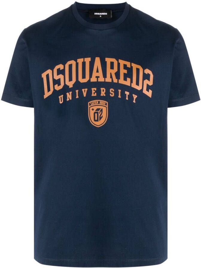 DSQUARED2 T-shirt met logoprint Blauw