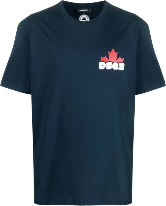 DSQUARED2 T-shirt met logoprint Blauw