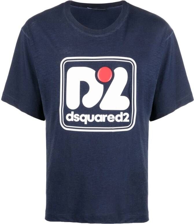 DSQUARED2 T-shirt met logoprint Blauw