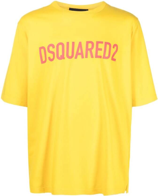 Dsquared2 T-shirt met logoprint Geel