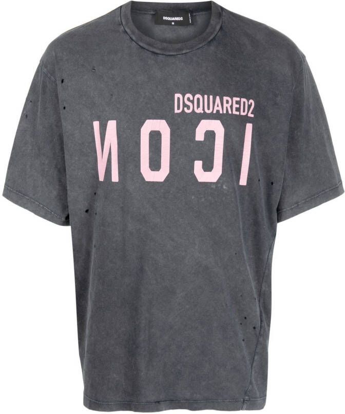 Dsquared2 T-shirt met logoprint Grijs