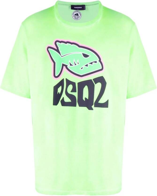 DSQUARED2 T-shirt met logoprint Groen