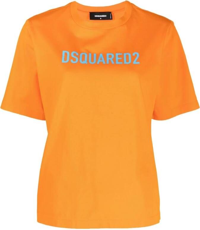 Dsquared2 T-shirt met logoprint Oranje