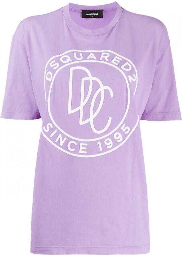 DSQUARED2 T-shirt met logoprint Paars