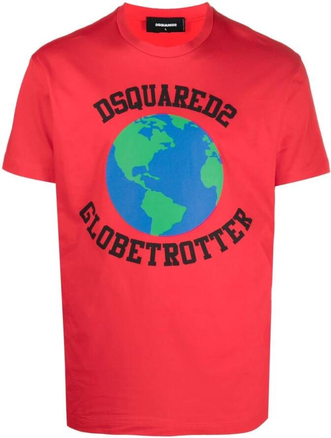Dsquared2 T-shirt met logoprint Rood