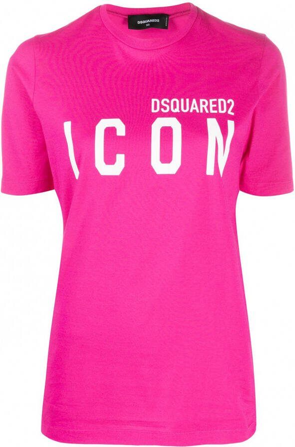 DSQUARED2 T-shirt met logoprint Roze