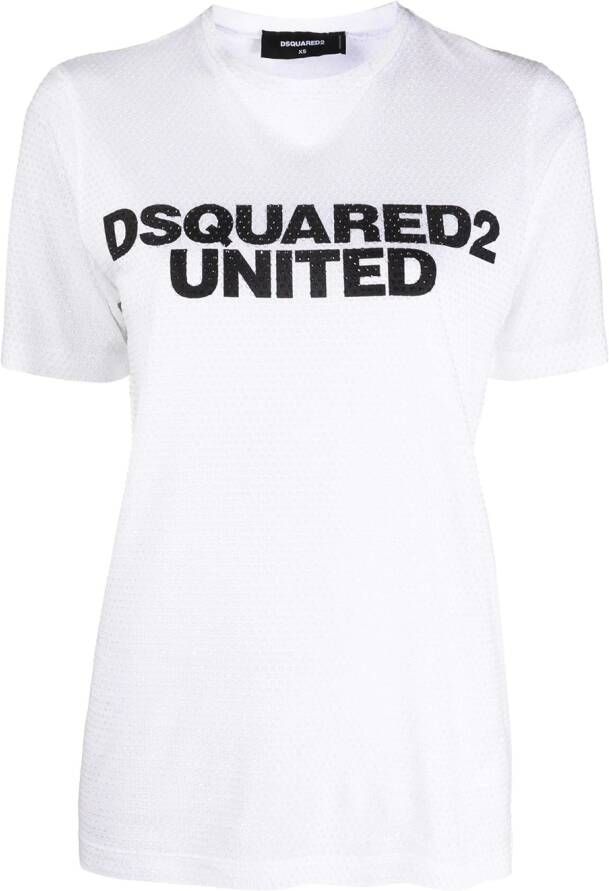 DSQUARED2 T-shirt met logoprint Wit