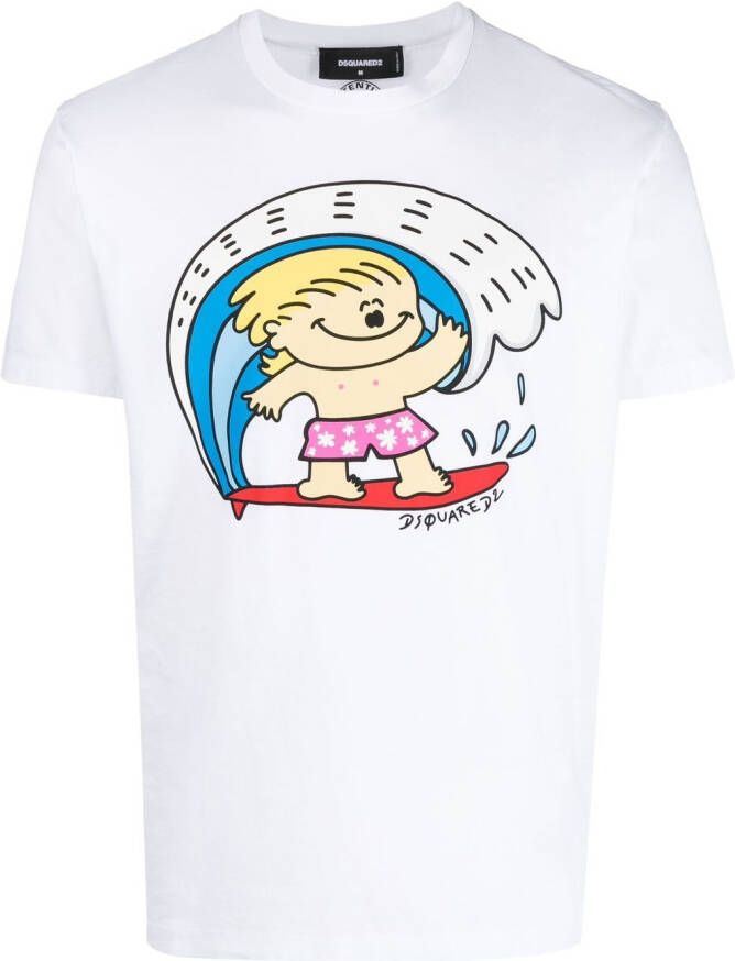 DSQUARED2 T-shirt met logoprint Wit