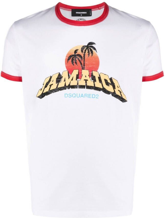 DSQUARED2 T-shirt met logoprint Wit