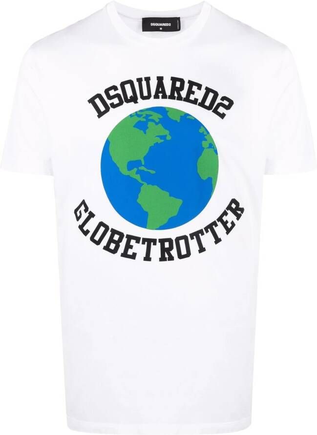 DSQUARED2 T-shirt met logoprint Wit