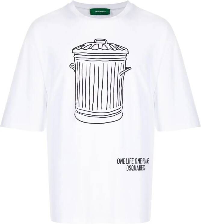 DSQUARED2 T-shirt met print Wit