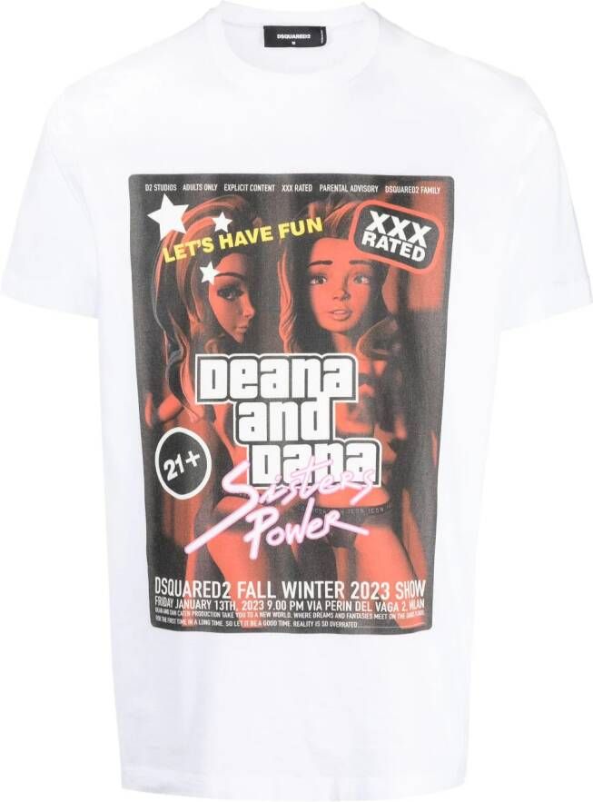 DSQUARED2 T-shirt met print Wit