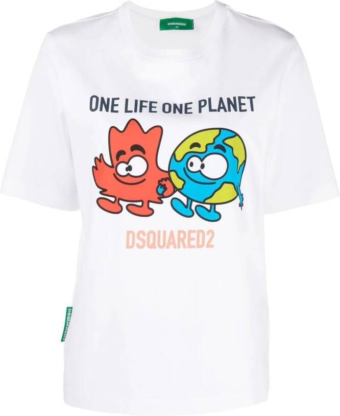 Dsquared2 T-shirt met print Wit
