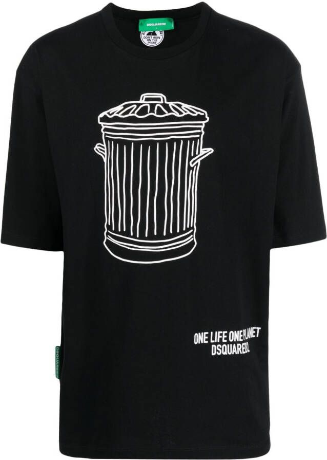 Dsquared2 T-shirt met print Zwart