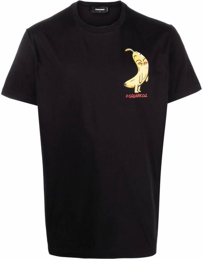 Dsquared2 T-shirt met print Zwart