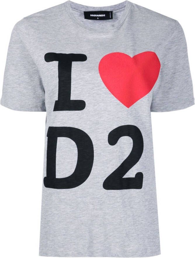 Dsquared2 T-shirt met tekst Grijs