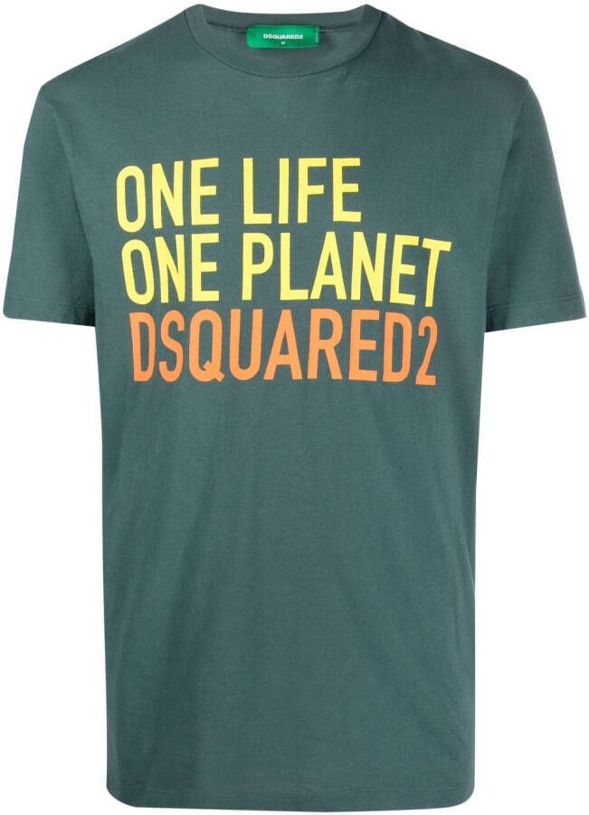 DSQUARED2 T-shirt met tekst Groen