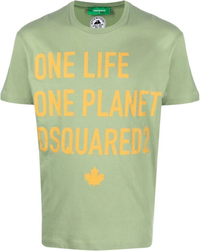 Dsquared2 T-shirt met tekst Groen