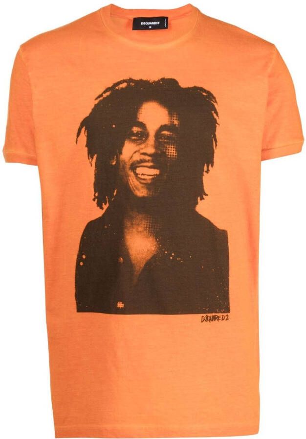 Dsquared2 T-shirt met tekst Oranje