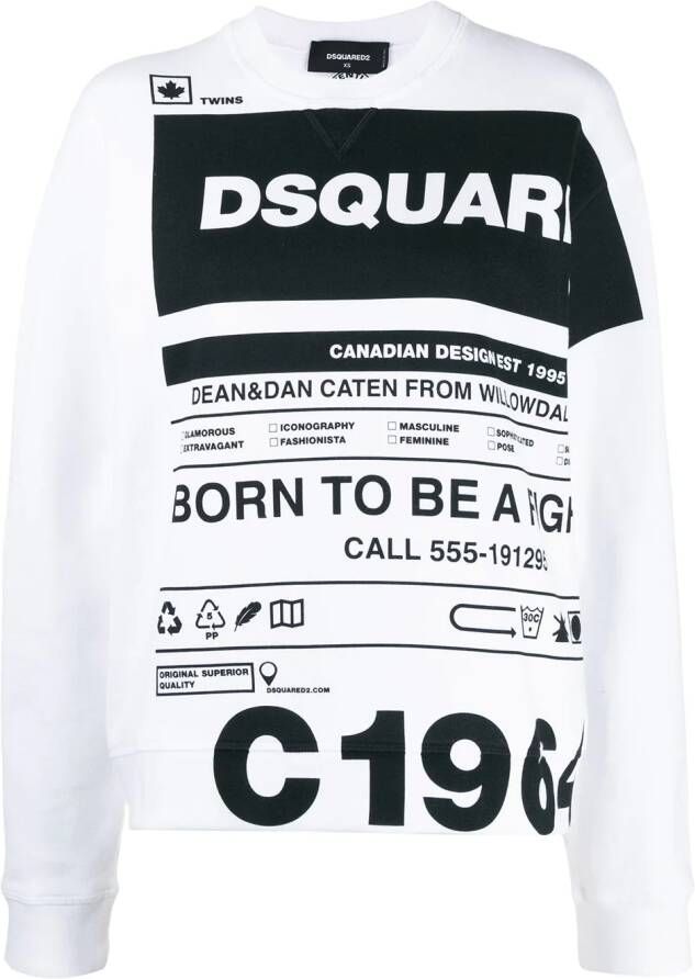 Dsquared2 T-shirt met tekst Wit