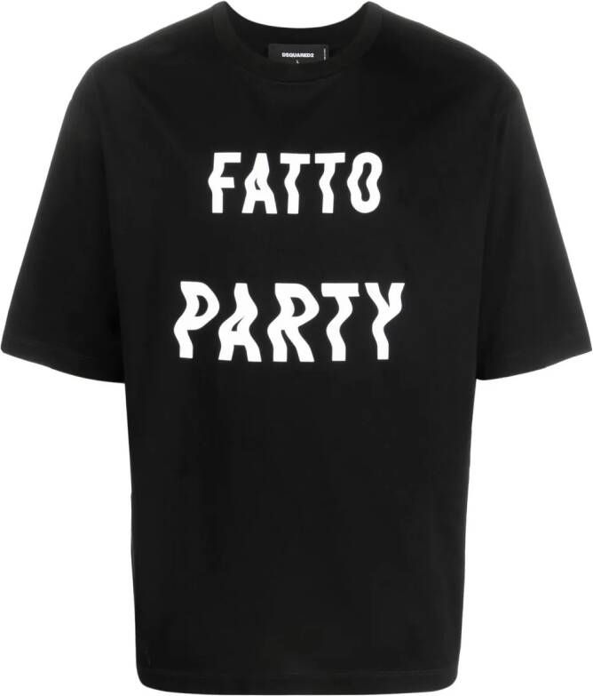 DSQUARED2 T-shirt met tekst Zwart