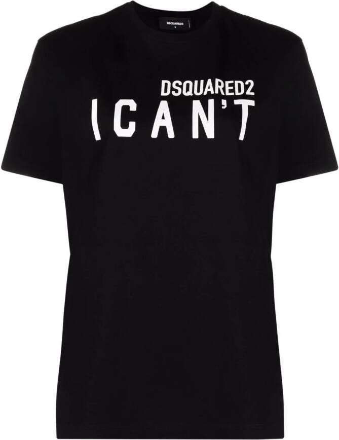 DSQUARED2 T-shirt met tekst Zwart