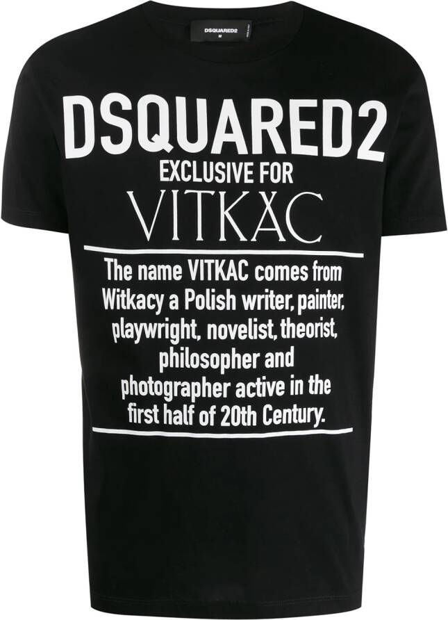 Dsquared2 T-shirt met tekst Zwart