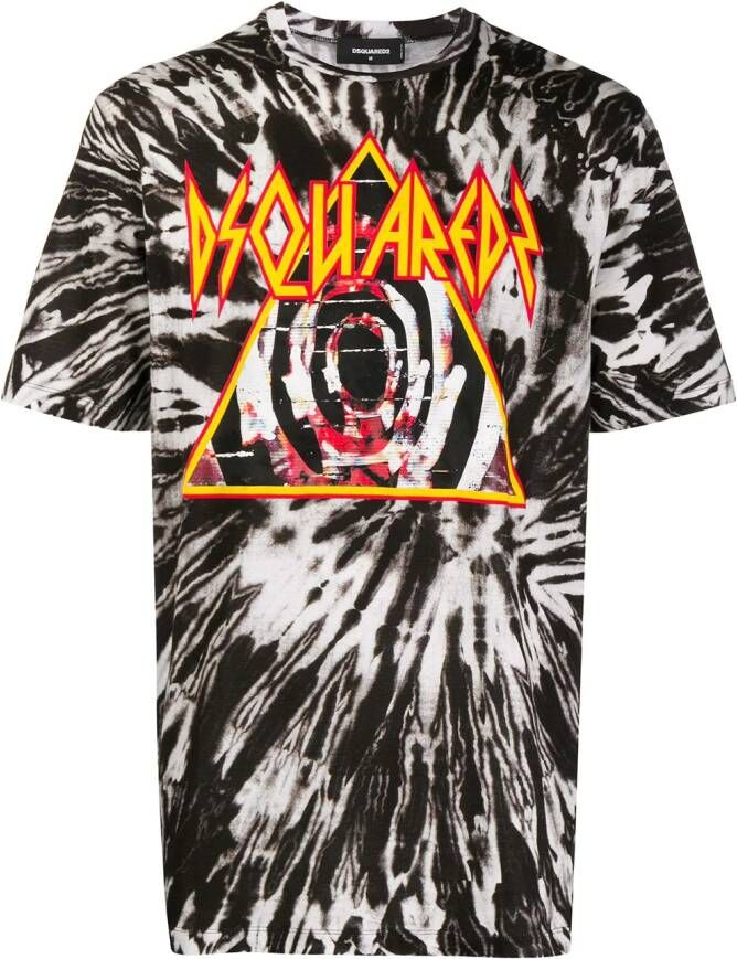 DSQUARED2 T-shirt met tie-dye print Bruin