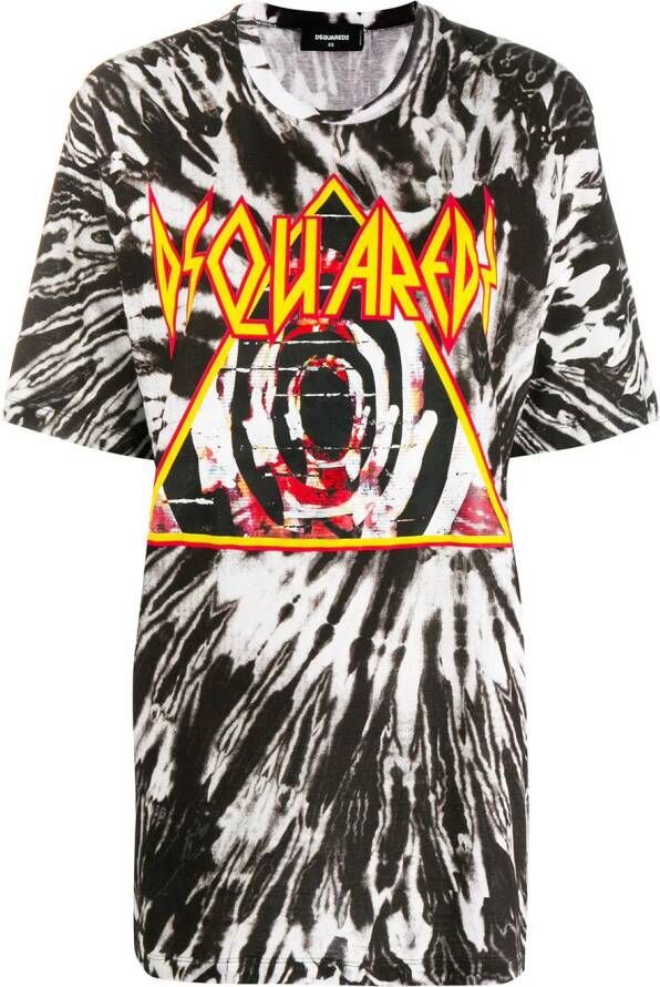 DSQUARED2 T-shirt met tie-dye Zwart