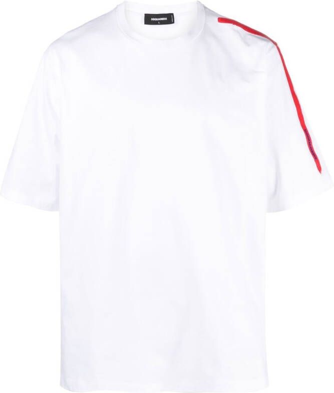 Dsquared2 T-shirt met zijstreep Wit