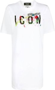 Dsquared2 T-shirtjurk met print Wit