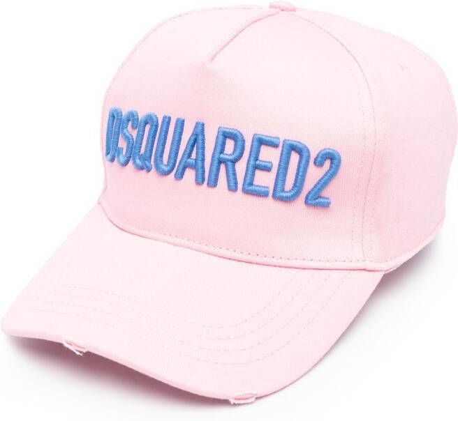 Dsquared2 Technicolor logo-embroidered baseball cap Roze