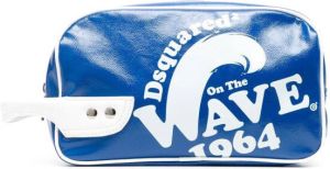 Dsquared2 Toilettas met logoprint Blauw