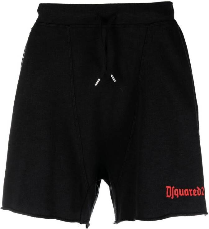 DSQUARED2 Trainingsshorts met logoprint Zwart