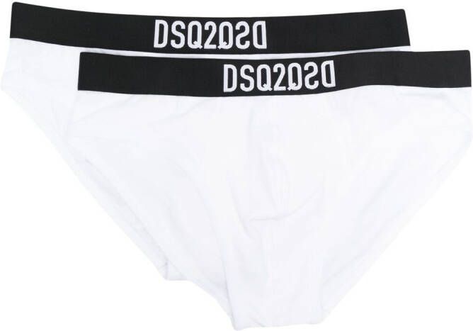 Dsquared2 Twee boxershorts met logo tailleband Wit