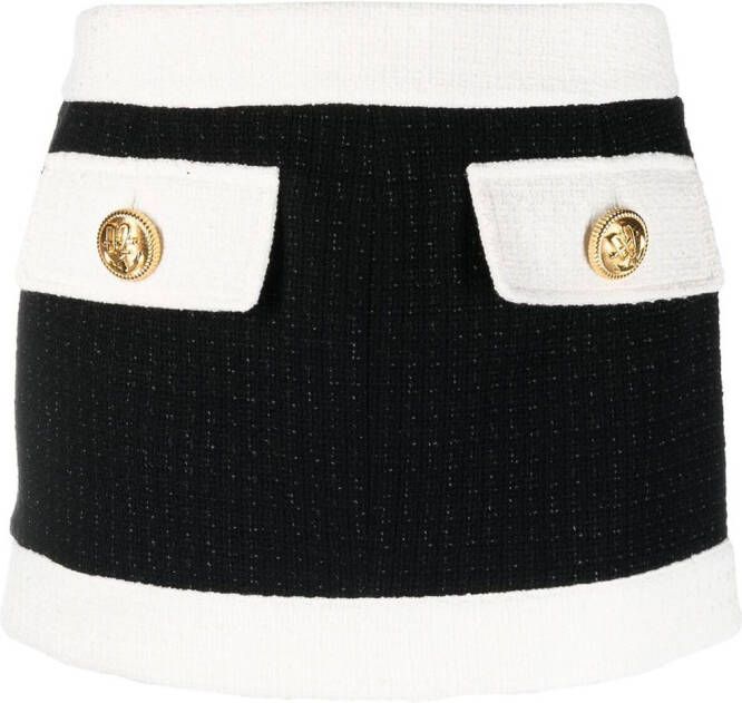 DSQUARED2 Tweekleurige mini-rok Zwart