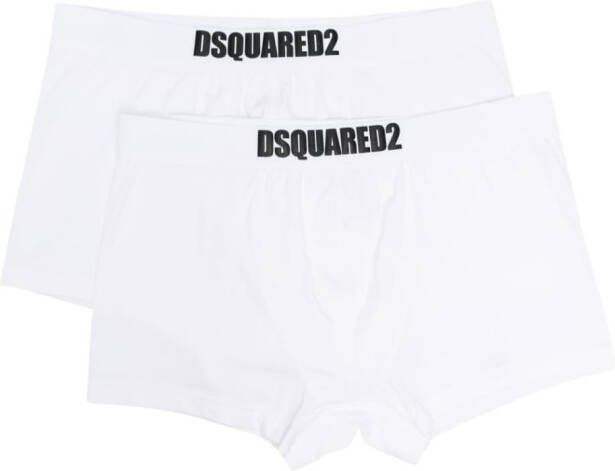 Dsquared2 Twee boxershorts met logoband Wit