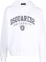 DSQUARED2 University print drawstring hoodie Wit - Thumbnail 1