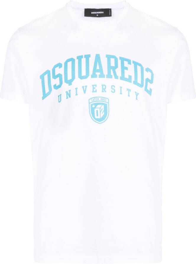 Dsquared2 University print short-sleeve T-shirt Wit