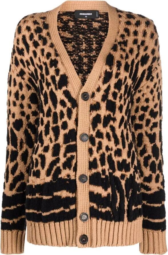 DSQUARED2 Vest met luipaardprint Bruin