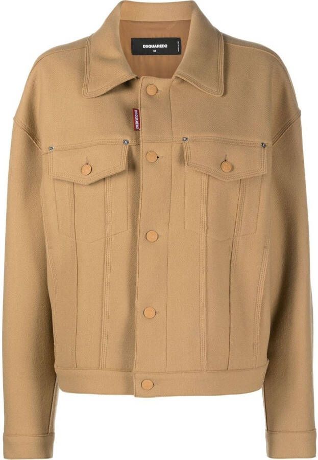 DSQUARED2 virgin wool blend jacket Beige