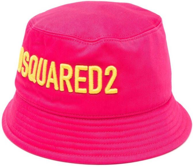 Dsquared2 Vissershoed met geborduurd logo Roze